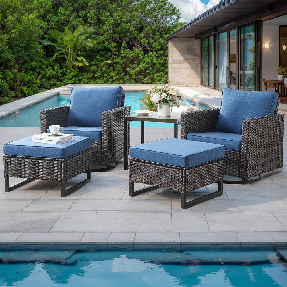 HUMMUH 7 Piece Patio Furniture Set Outdoor Sectional Sofa,High Back Patio Swi...