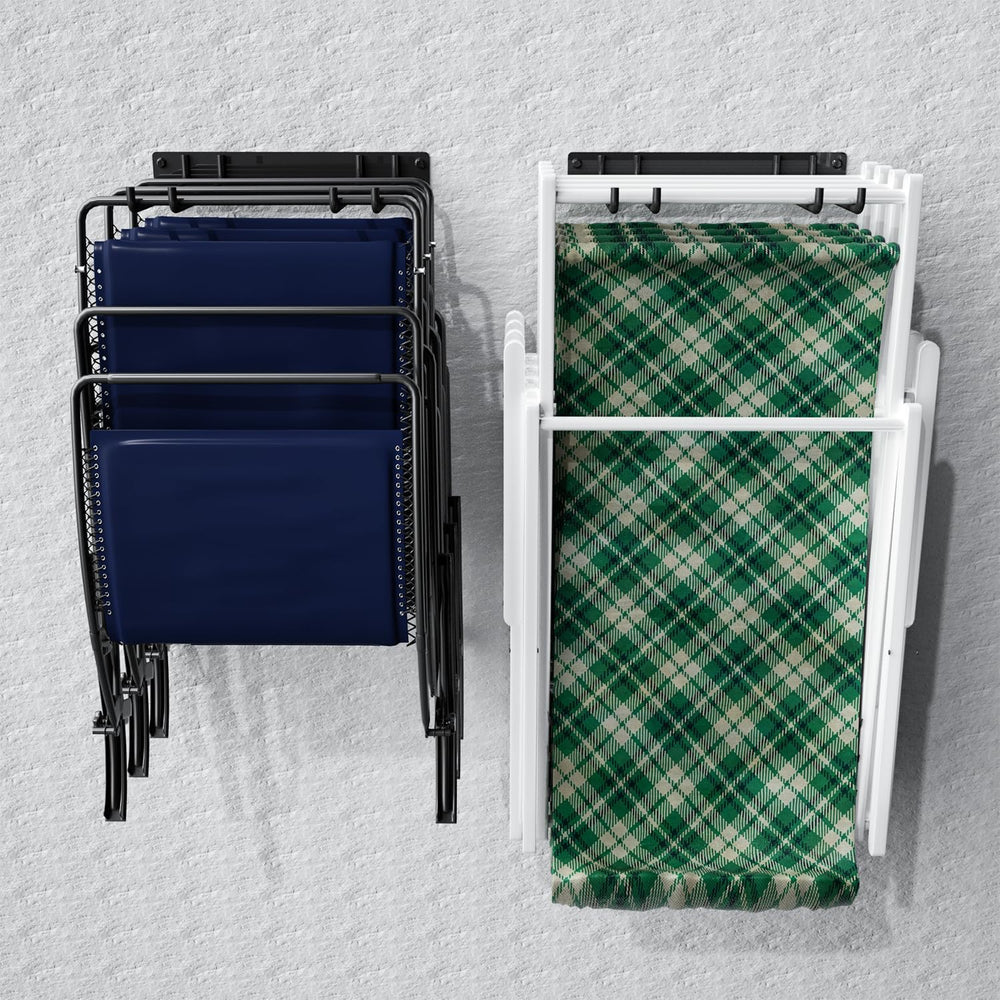 Folding Chair Storage Rack, Garden Tool & Foldable Chairs Organizer Hange...