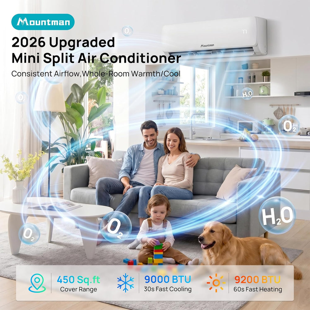 Mountman 9000BTU Mini Split AC/Heating System with WIFI & Alexa,115V 19 S...