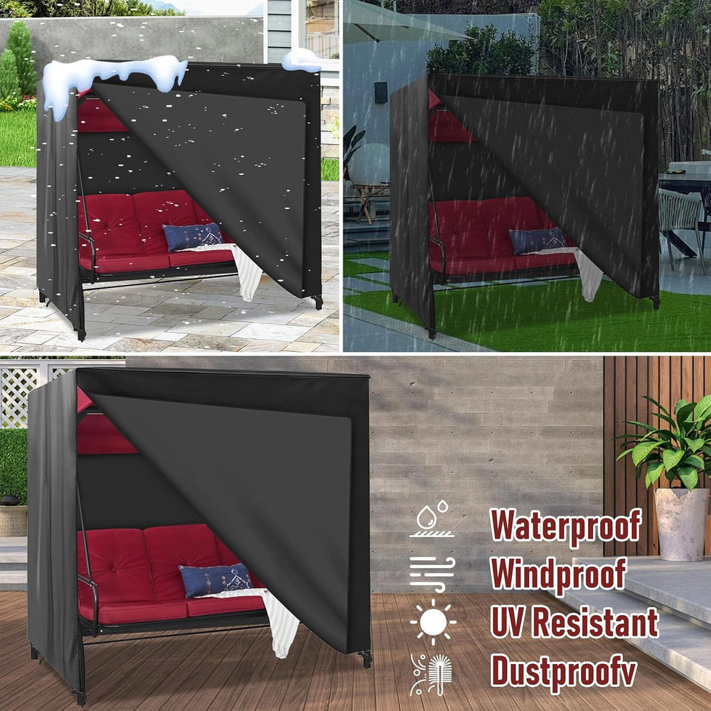Outdoor Swing Cover Triple Seater Hammock Cover for Porch Swing Canopy Glider...