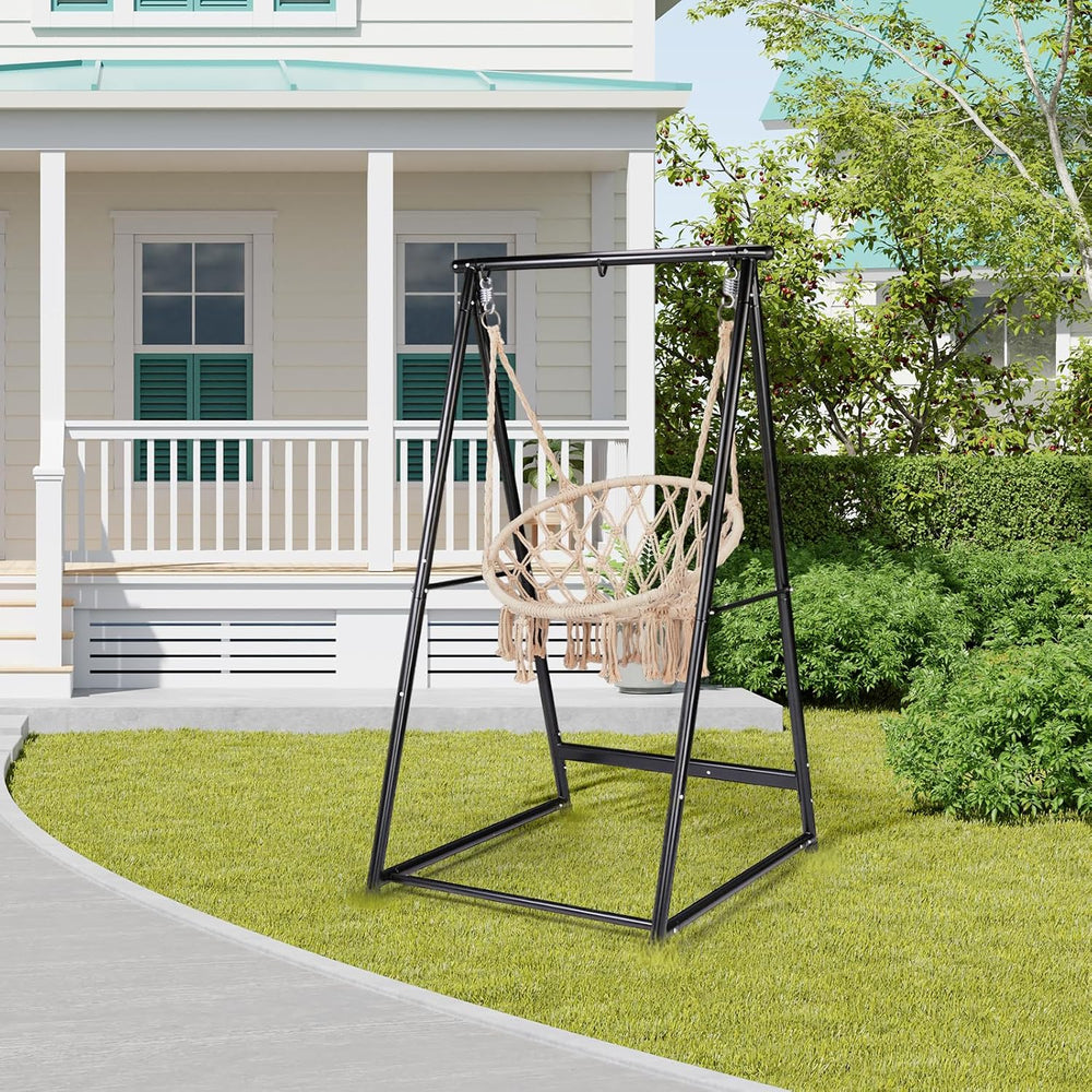 Outdoor Hammock Chair Stand, Heavy Duty A-Frame Metal Swing Stand with Powder...
