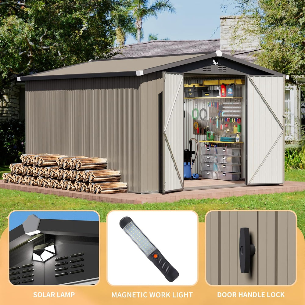 Metal Storage Shed 10x12 FT Outdoor Storage Building