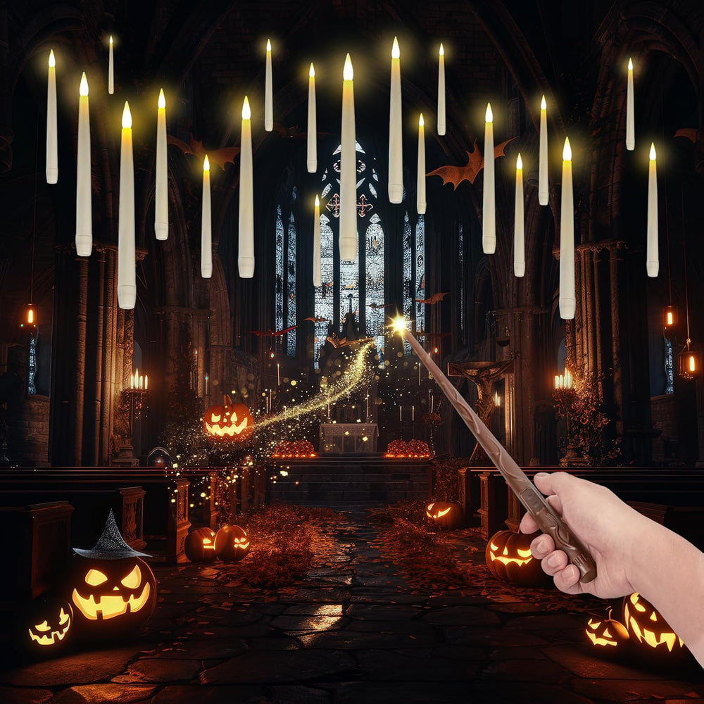 Homemory 20PCS Floating Candles with Wand Remote, Flameless Hanging Taper Can...