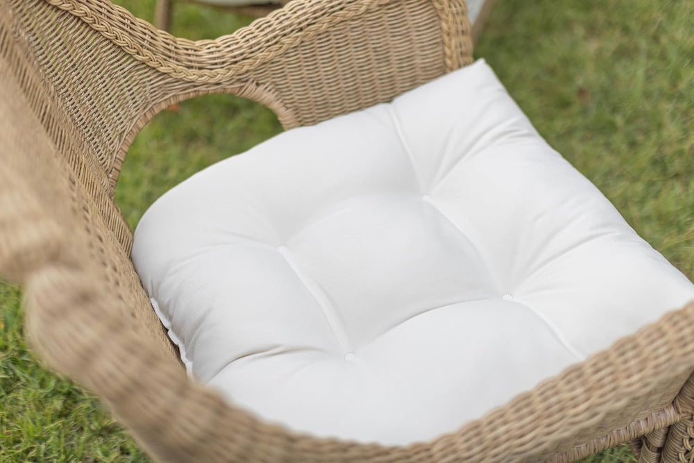 RSH DECOR Sunbrella 3 Piece Wicker Tufted Loveseat Set, Outdoor Pillows &...