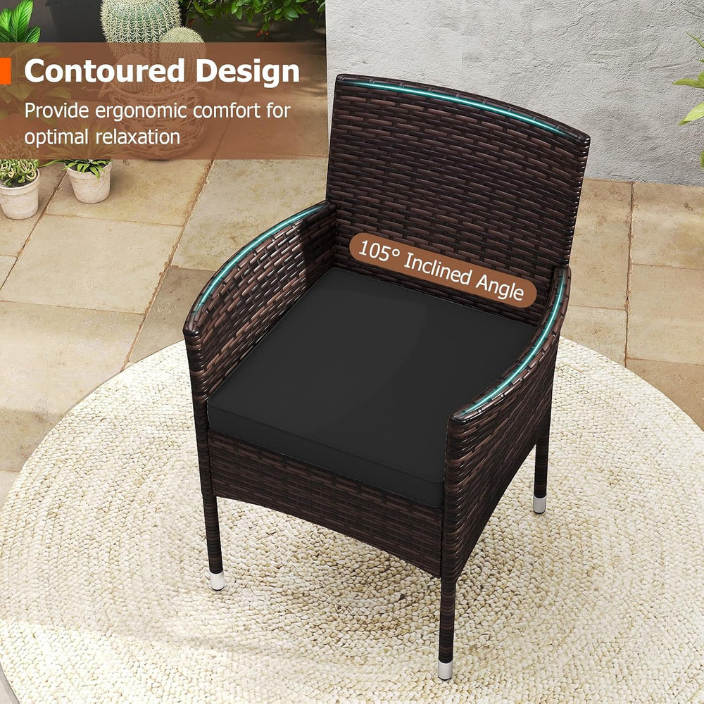 Tangkula 3 Piece Patio Furniture Set, Hand-Woven PE Wicker Conversation Set w...