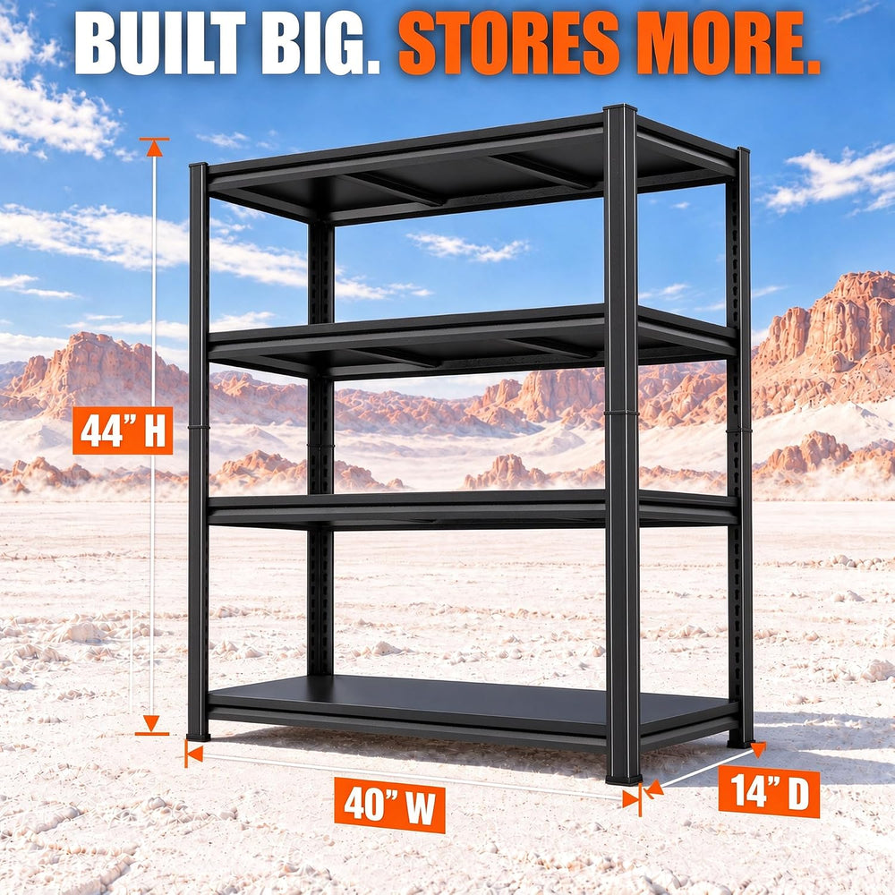 Garage Shelving Heavy Duty Storage Shelves Boltless Unit 44"H x 40"...