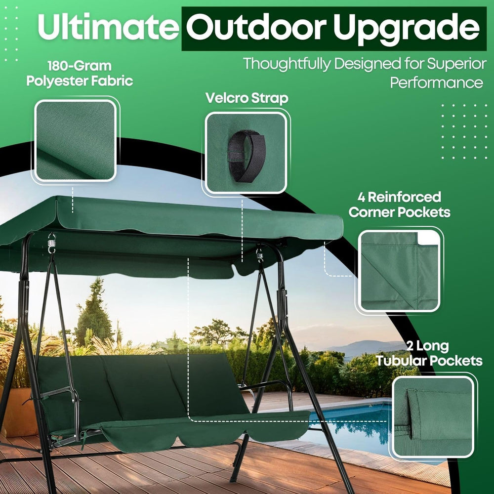 Flexzion Replacement Canopy for Outdoor Swing - 75" x 52" / 1.90m x...