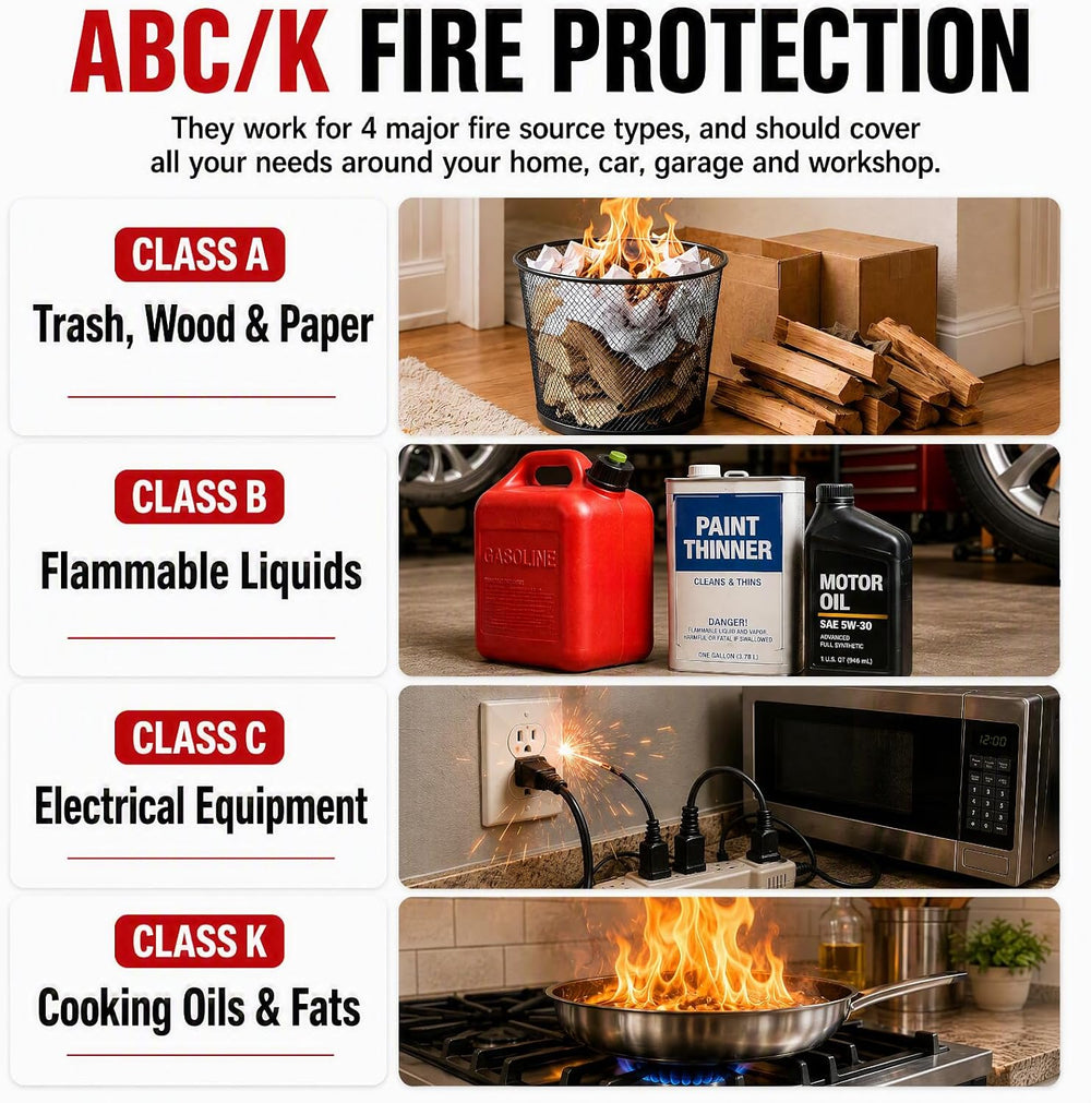 Small Fire Extinguisher for Home & Car – (2-Pack, 1.32lb Each) Portable A...