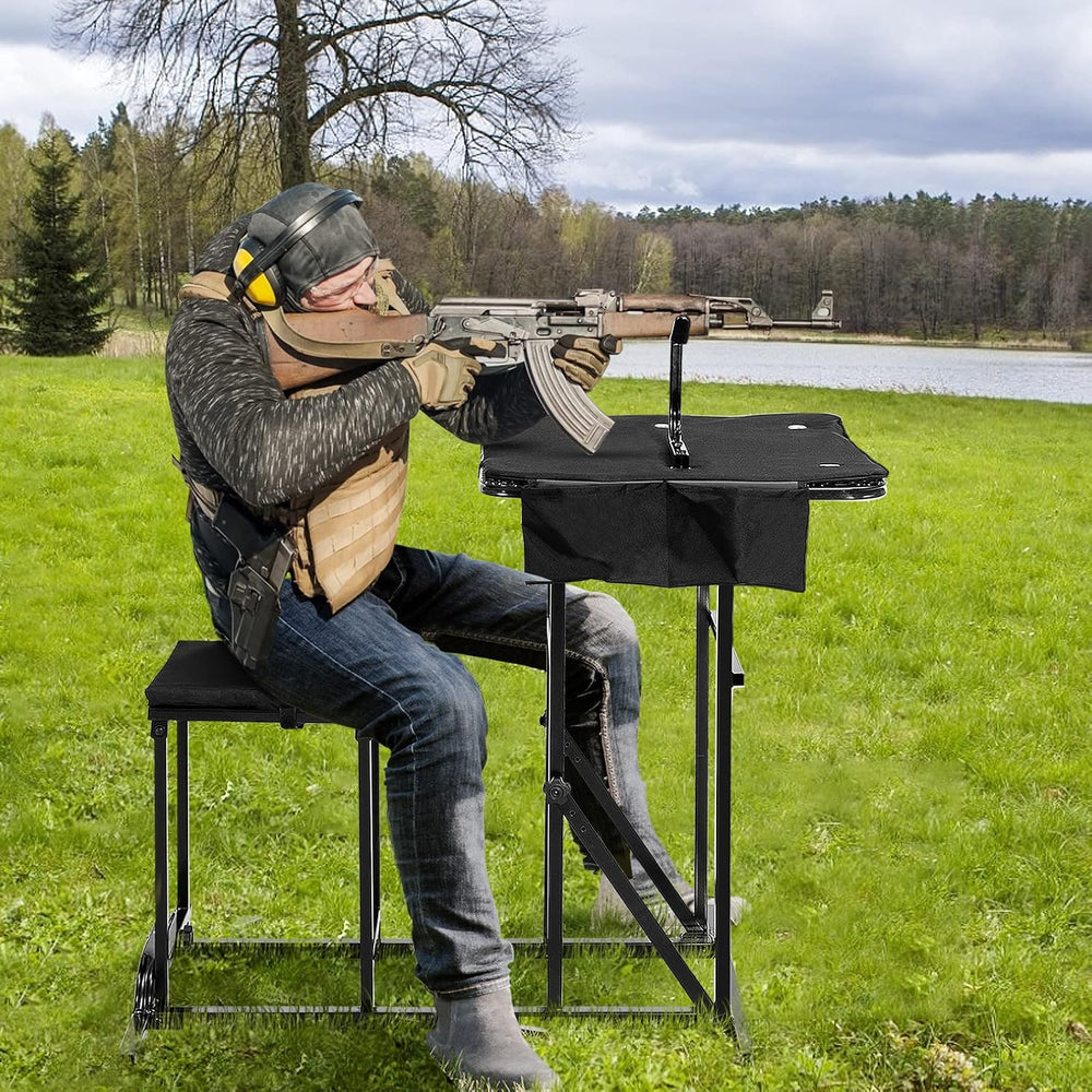 IRONMAX Foldable Adjustable Shooting Bench for Hunting & Outdoor Range