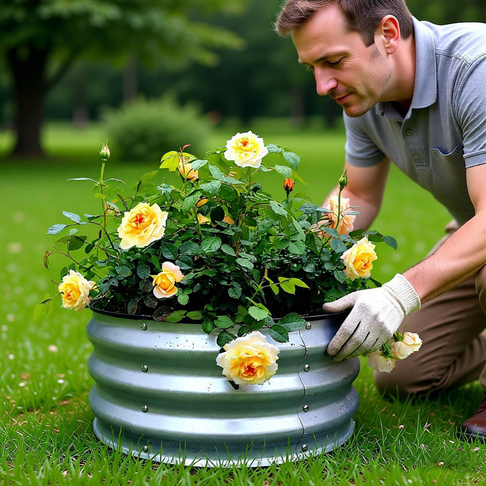 GARDMAX 2 Pack 2x2x1FT Galvanized Round Raised Garden Bed Kit, Metal Planter ...
