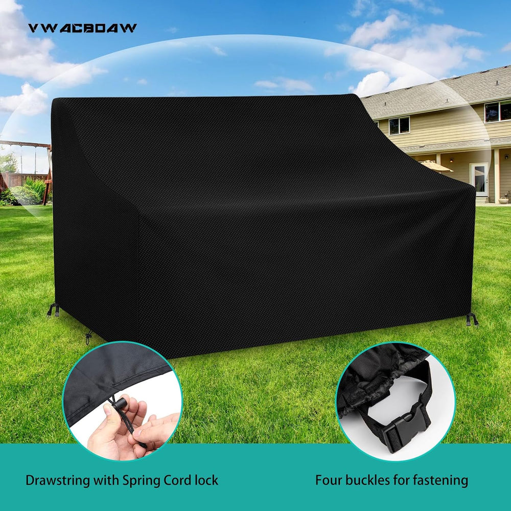 Outdoor Glider Bench Cover with Buckle, Waterproof 2-Person Patio Rocking Cha...