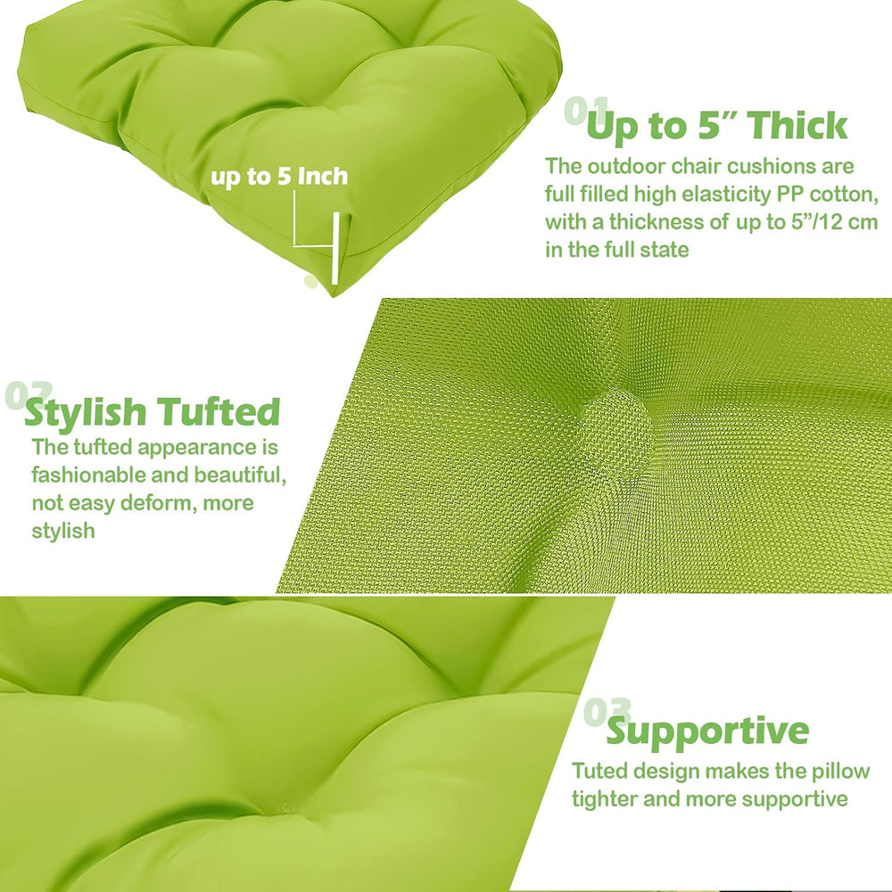 MTMR 2Pcs Outdoor Chair Cushions, Patio Furniture Seat Pads, Waterproof