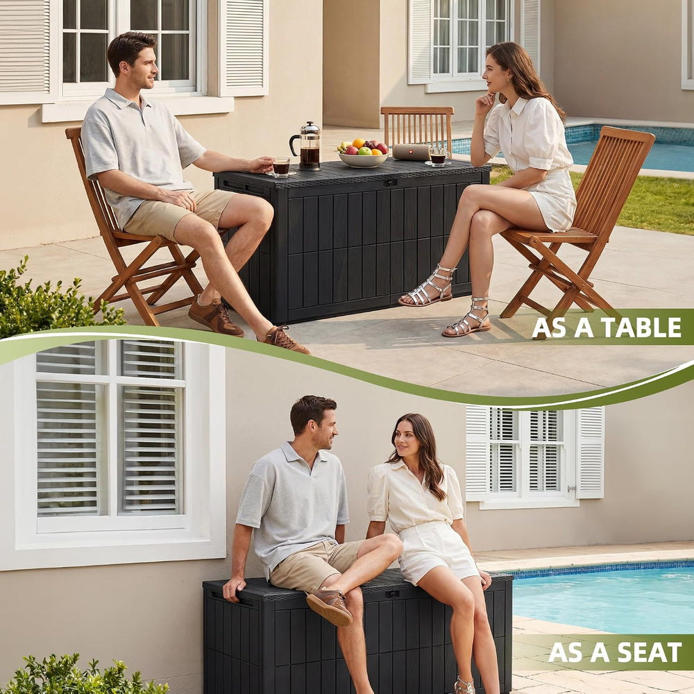 120 Gallon Deck Box Outdoor Storage Box Storage Container Package Delivery Bo...