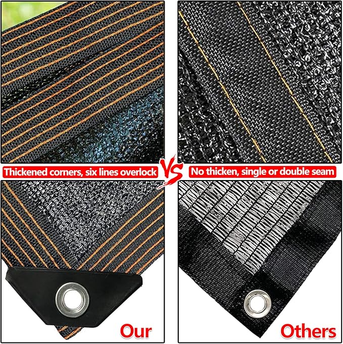 QLOFEI Shade Cloth for Patio, 80-90% Sunblock Sails for Garden Pergola Outdoo...