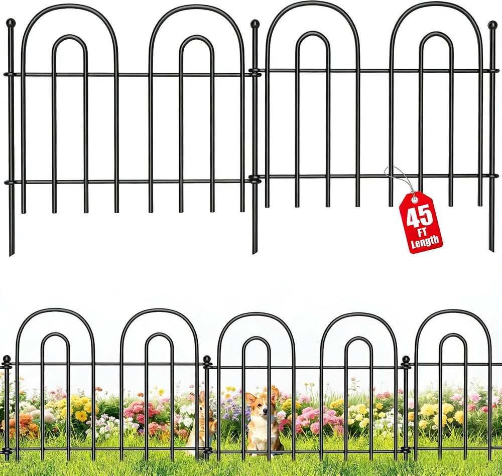 AMAGABELI GARDEN & HOME 32 Panels 13in(H)×45ft(L) Decorative Garden Fence...