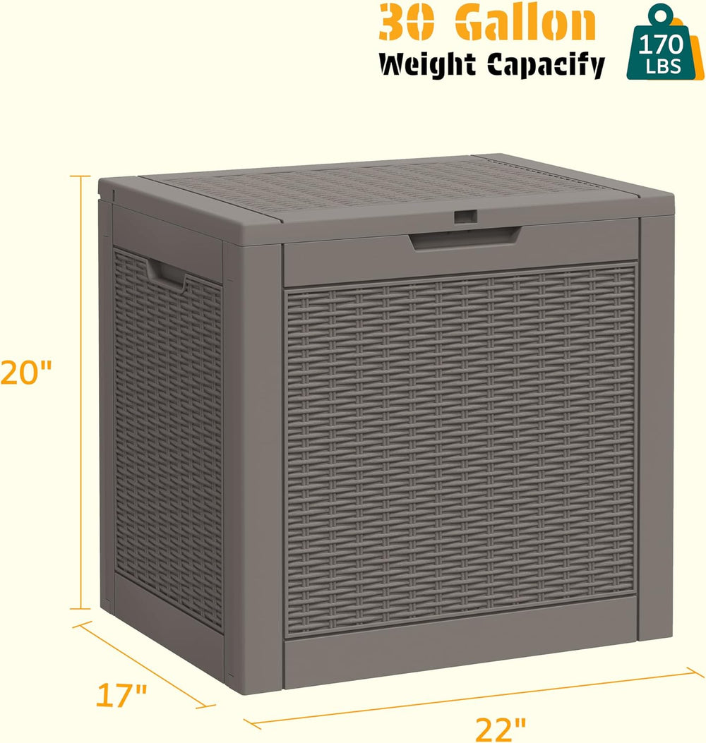 NUNU LAB 30 Gallon Outdoor Storage Box Waterproof, Outside Package Delivery D...