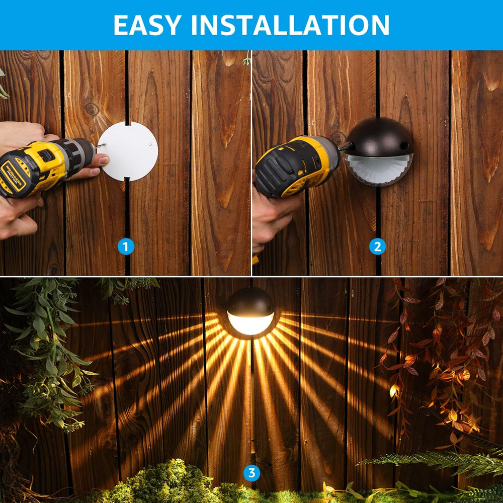 LEONLITE 6-Pack 3000K Unique Rays LED Deck Lights Outdoor Oil Rubbed Bronze |...