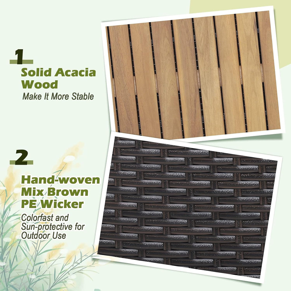 Tangkula 134 Gallon Outdoor Storage Box, Wicker Patio Deck Box with Solid Aca...