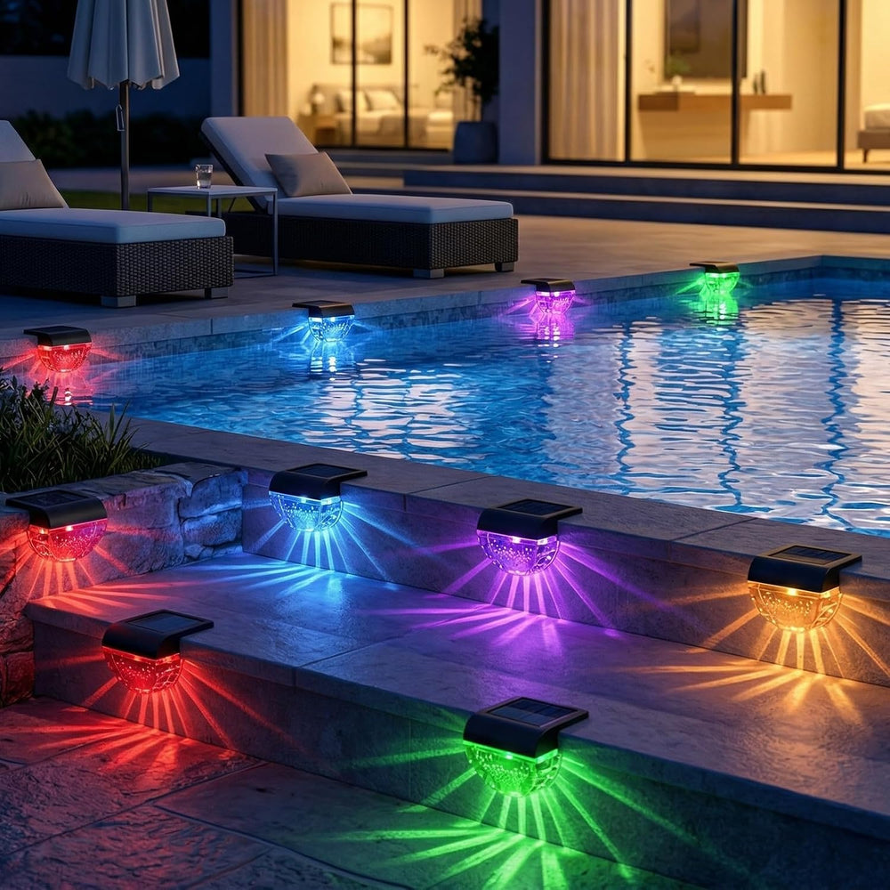 Melunar 16 Pack Solar Deck Lights Outdoor, Solar Step Lights Waterproof for O...