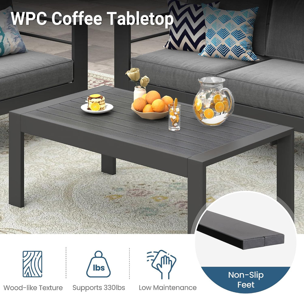 Wisteria Lane Aluminum Patio Furniture Set for All Weather, Oversized Metal O...