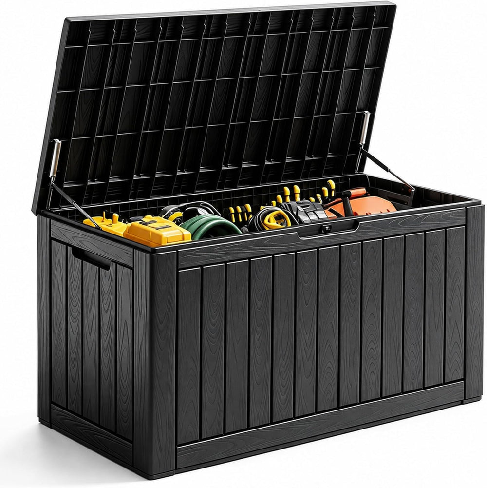 100 Gallon Outdoor Storage Box Waterproof Deck Box for Patio Storage