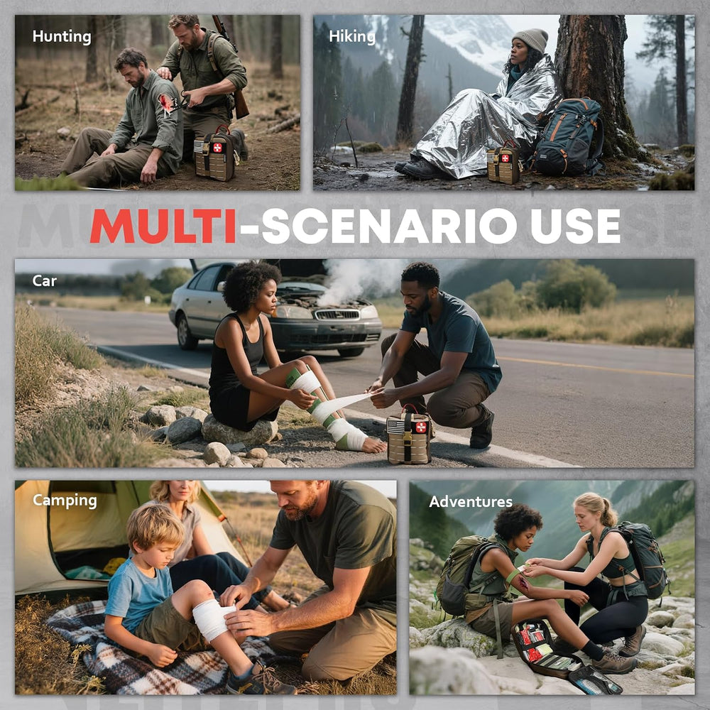 144 Pcs Advanced Trauma First Aid Kit - Emergency Camping Gear with Tournique...