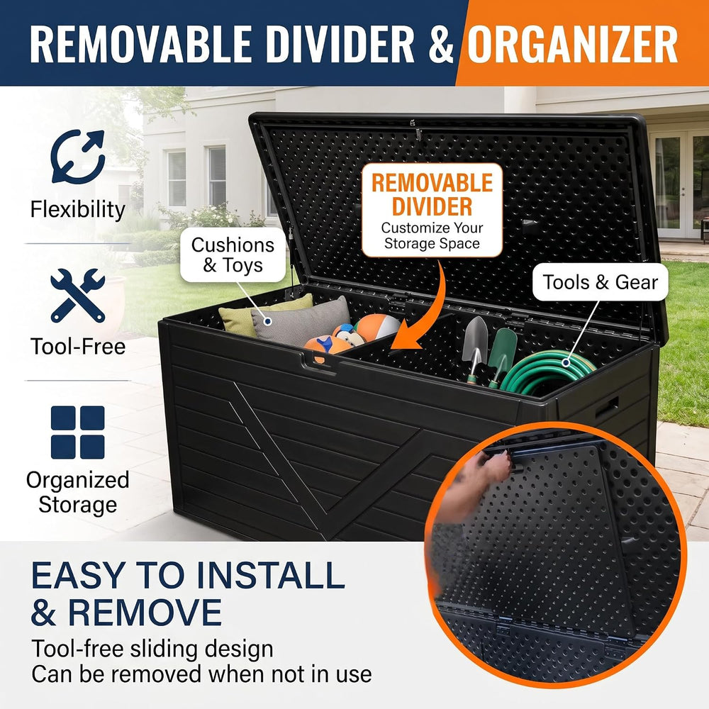 69.7'' Extra Long Outdoor Storage Box, Waterproof & Lockable Deck...