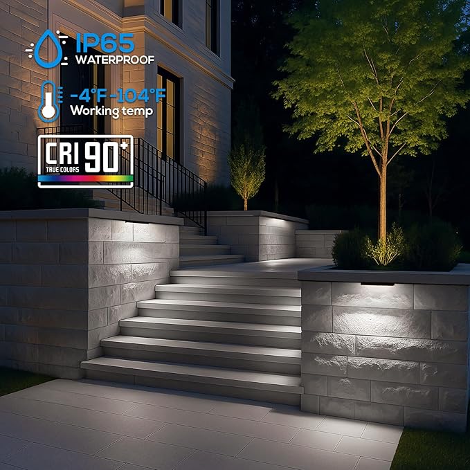LEONLITE 12 Inch LED Hardscape Lighting, Update Retaining Wall Lights, LED La...