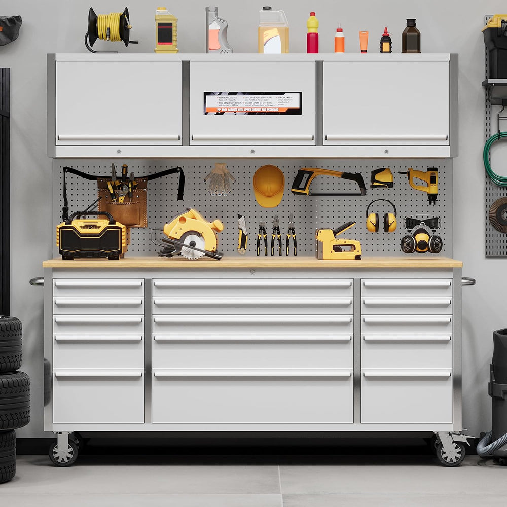 GAOMON 72 Inch Tool Chest, Tool Cabinet with 15 Drawers, Mobile Storage Cabin...