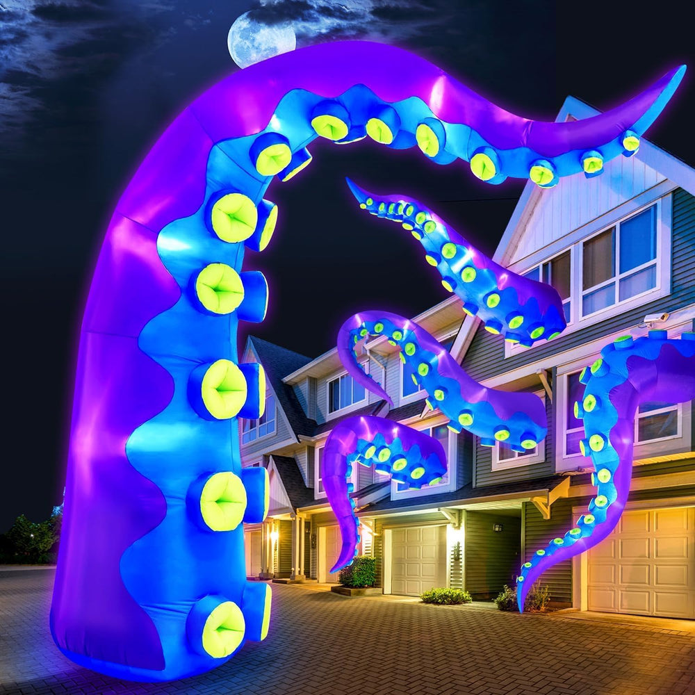 1PCS 14.3FT Giant Halloween Inflatables Octopus Tentacles, Huge Halloween Dec...