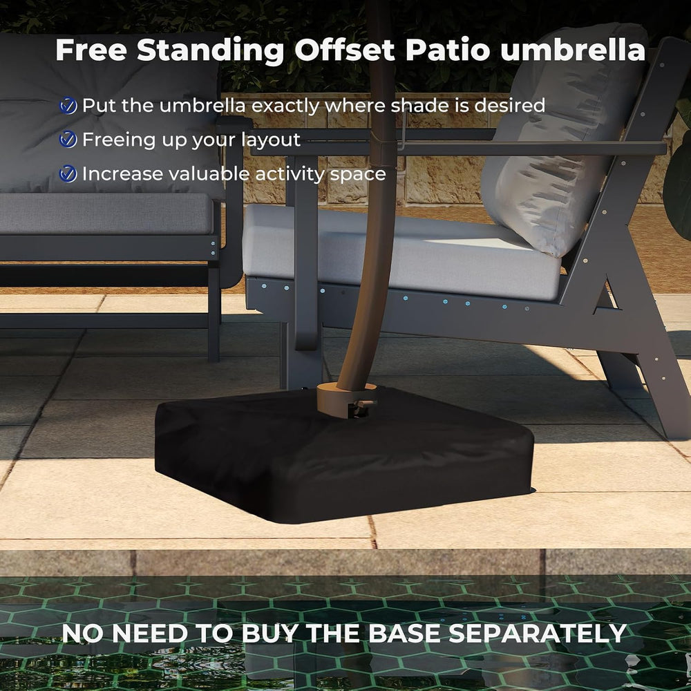 11FT-Cantilever-Patio-Umbrella-with-Base-Included | 360° Rotation & Tilti...