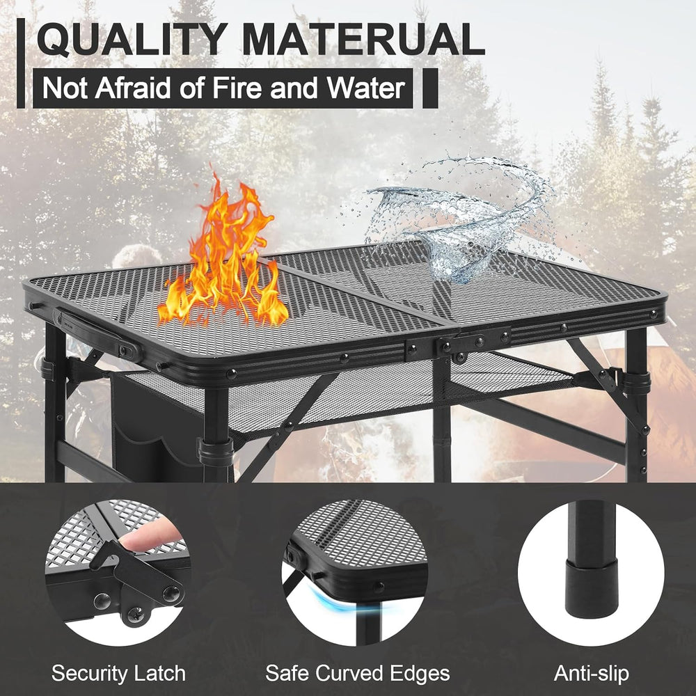 Camping Portable Folding Matel Grill Table,2x1.3 FT