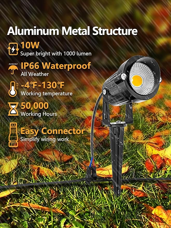 ZUCKEO LED Landscape Lighting Low Voltage Pathway Lights 12V 24V Landscape Li...