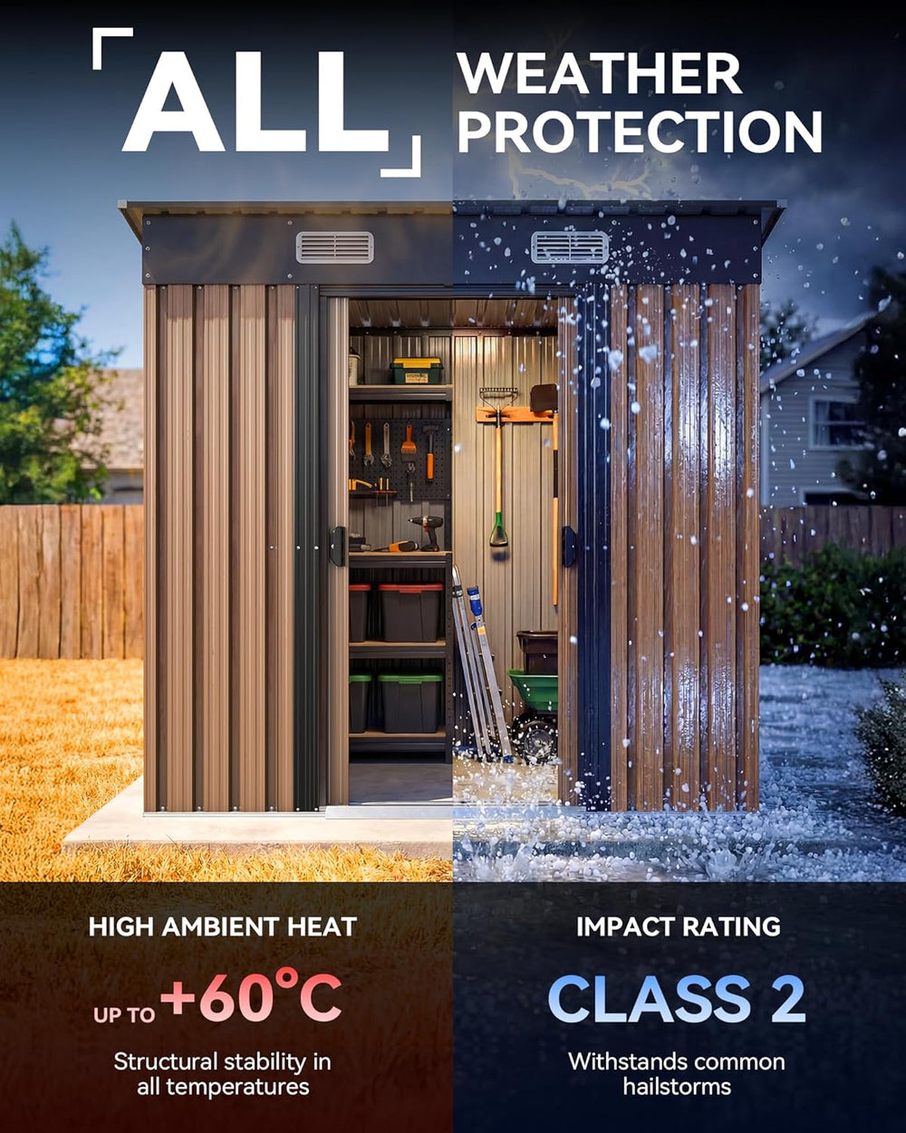 6x4FT Metal Outdoor Storage Shed with Lockable Sliding Door