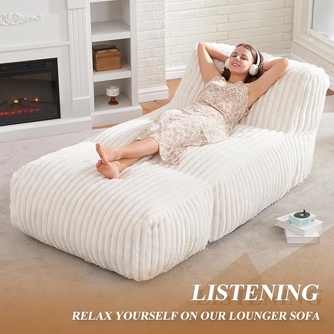 Hobestluk Big Bean Bag Lounger Chairs Large Beanbag Chair for Adults Bean Bag...