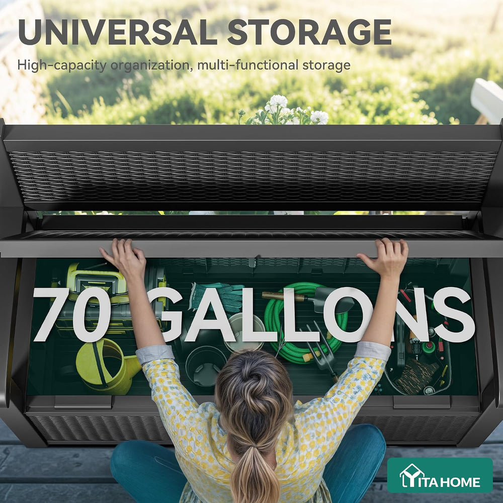 YITAHOME 70 Gallon Deck Bench with Storage