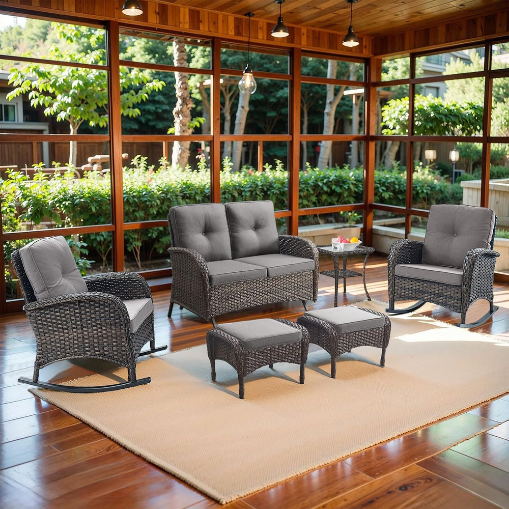 Belord Outdoor Glider Bench Patio Loveseat - 500 Lbs Weight Capacity 2 Seater...