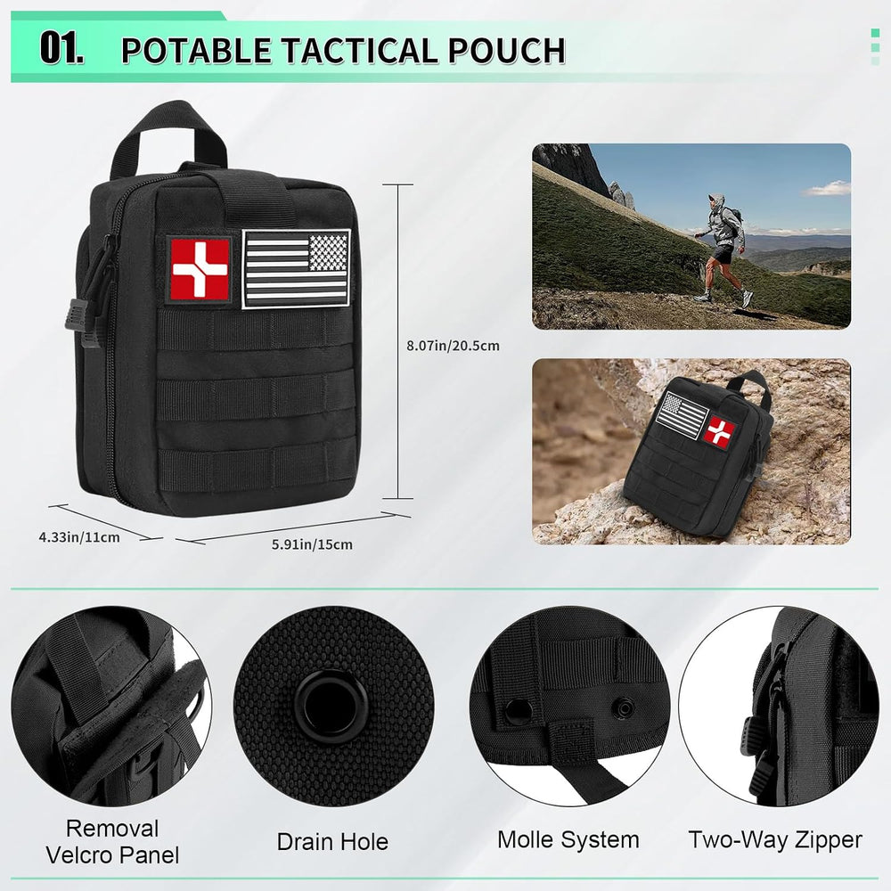 171PCS Survival First Aid Kit with Survival Gear, First Aid Supplies, Emergen...