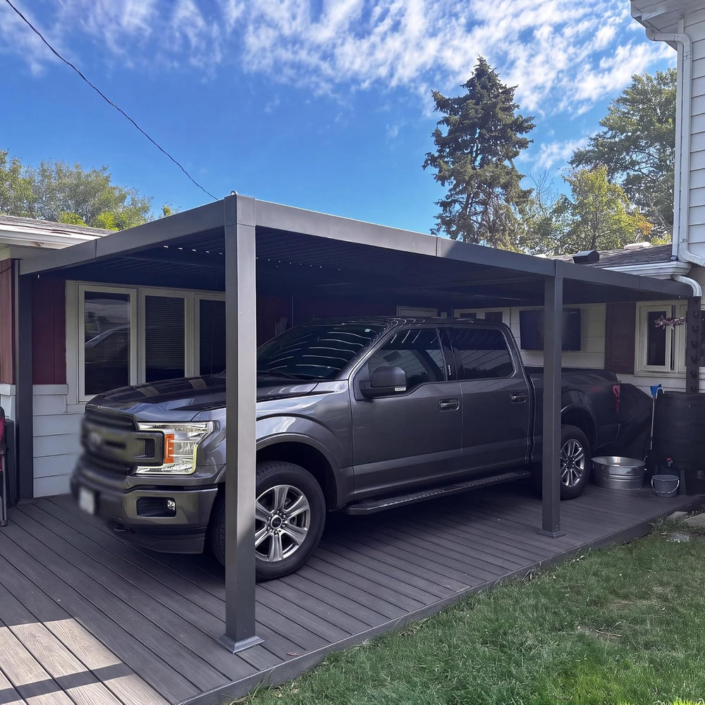 PURPLE LEAF Louvered Pergola 13' x 20' Aluminum Pergola w/Independent...