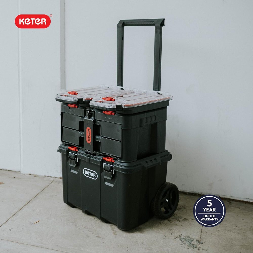 Keter Stack N Rolling Tool Box Modular Storage System 4 Piece