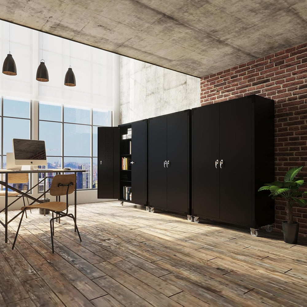 VINGLI Upgraded Wide & Deep Garage Storage Cabinet, Metal Storage Cabinet...