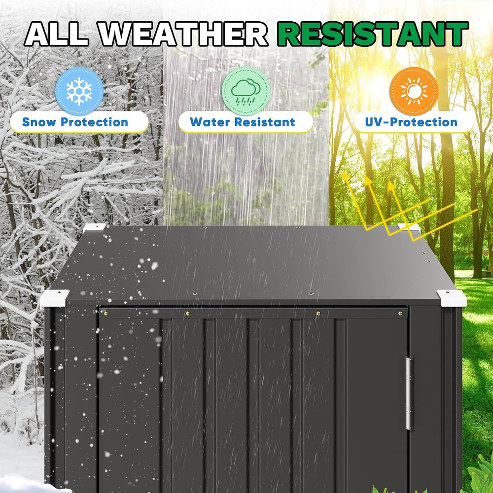 Patiowell 22 Cuft Storage Shed, Metal Vertical Storage Cabinet, Black