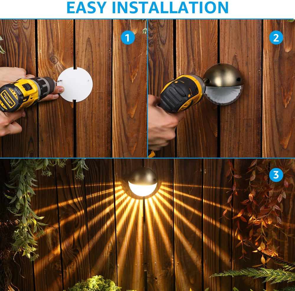 LEONLITE 6-Pack 3000K Unique Rays LED Deck Lights Outdoor Bronze | 12V Low Vo...