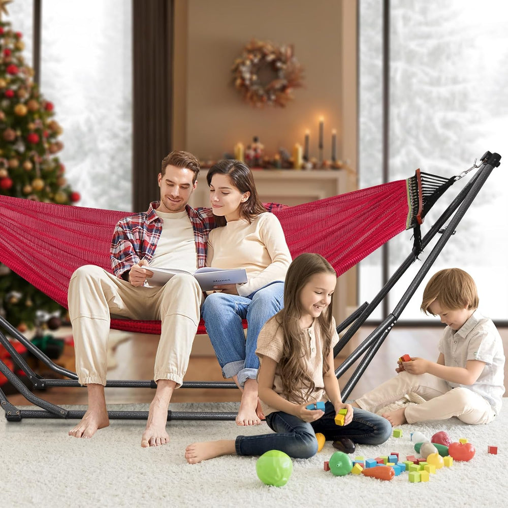 Goutime Collapsible Hammock Stand with Carry Bag, 550lbs,Portable,Red