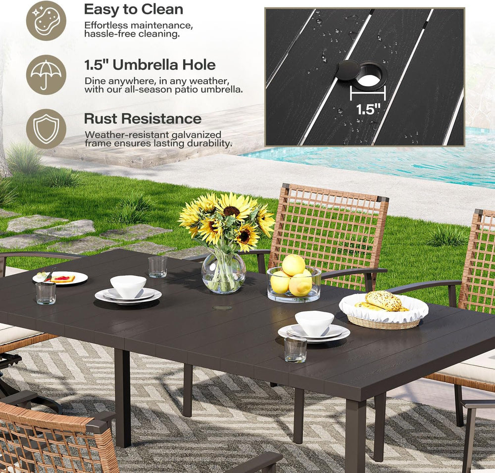 LAUSAINT HOME 7 Pieces Patio Dining Set, Outdoor Furniture Set of 6 Chairs wi...