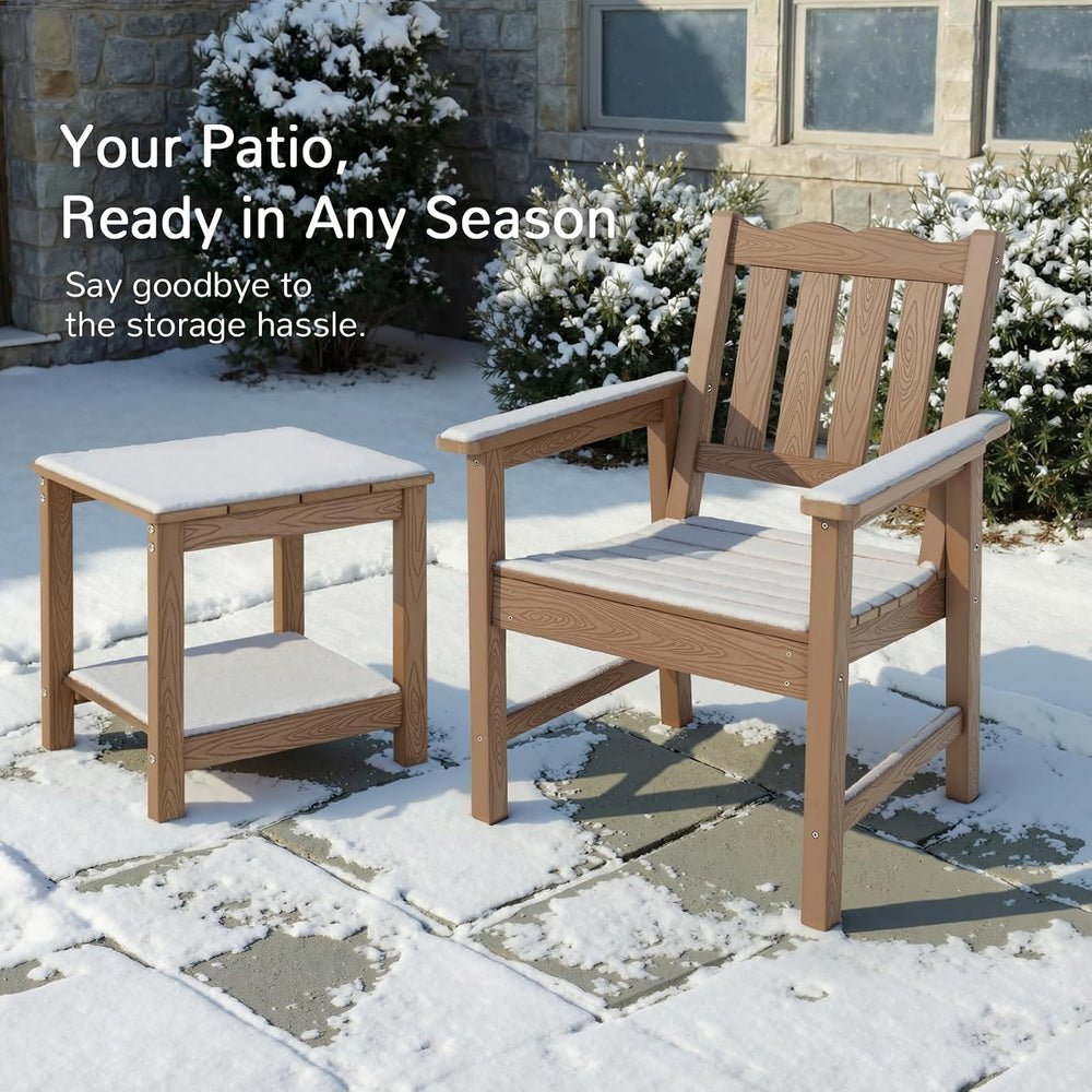 Stoog All-Weather Garden Bench & Chairs Set, 3-Piece Patio Furniture Set,...
