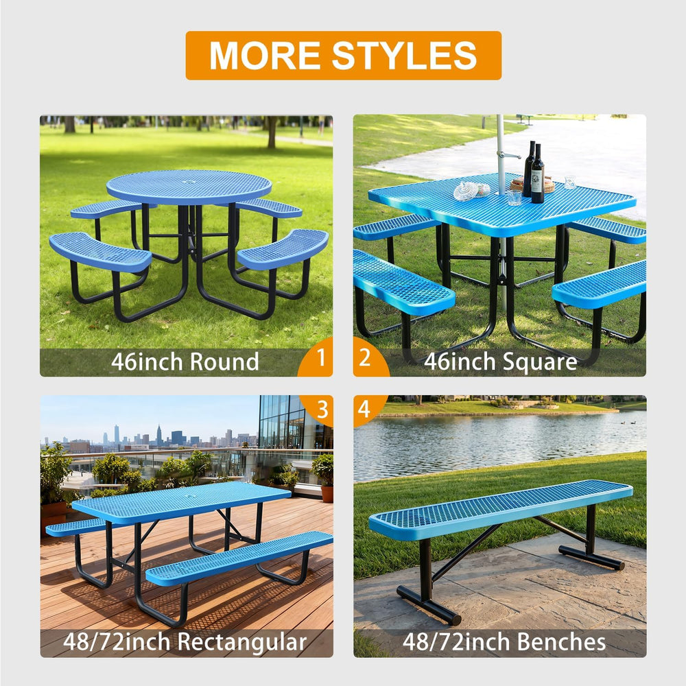Yaluvantek Outdoor Furniture Expanded Metal Bench, Heavy-Duty Park Steel Benc...
