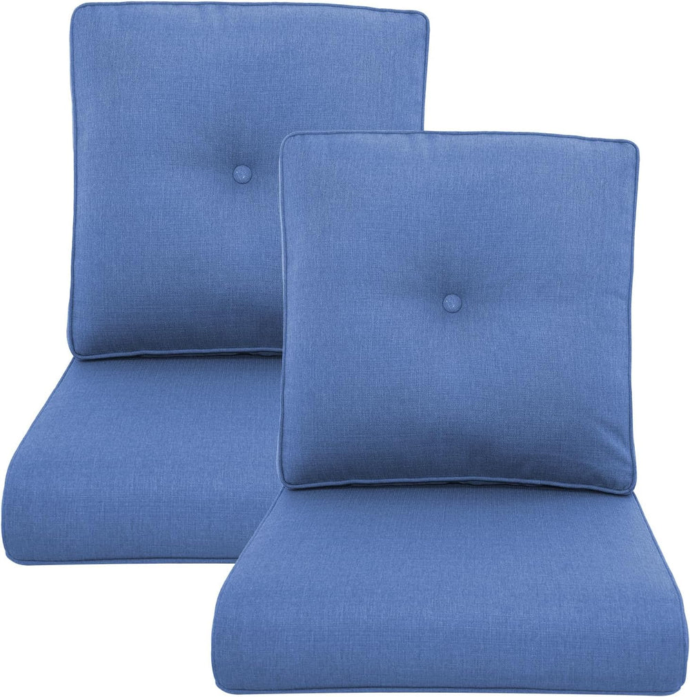 Outdoor Wicker Chair Cushions 2 Packs - Outside High Back Thick Water-Resista...
