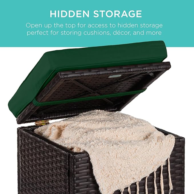 Best Choice Products Set of 2 Wicker Ottomans, Multipurpose Outdoor Furniture...