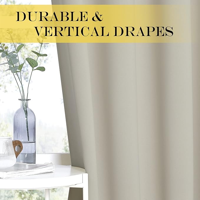 NICETOWN Extra Wide Blackout Sliding Door Curtains 108 inch Length - Grommet ...